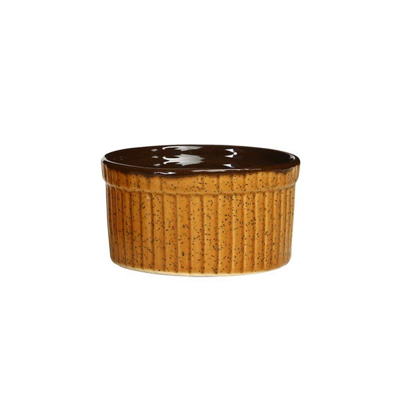 Caffeine Ceramic Handmade Mustard Brown Ramekins Bowls (Set of 6) - Image 4