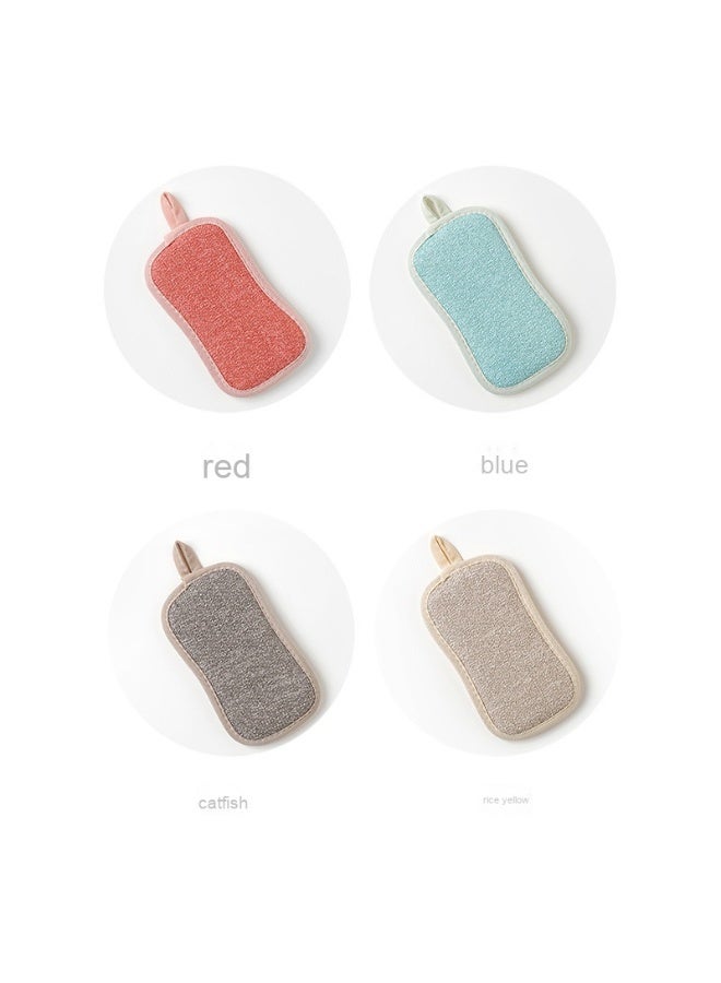 NIBEMINENT 4 Pack Kitchen Scrub Sponge Dual Action Washing Up Cleaner Heavy Duty Scouring Pads Household Cleaning Wash Cloth (4) - Image 3