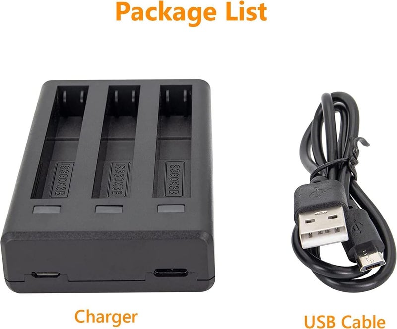 smart pro Battery Charger 3-Channel USB Battery Quick Charger with Micro USB Cord for Insta360 ONE X3 Action Camera Battery Charger - Image 2