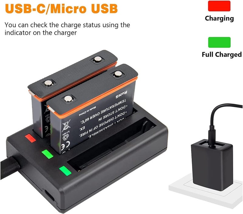 smart pro Battery Charger 3-Channel USB Battery Quick Charger with Micro USB Cord for Insta360 ONE X3 Action Camera Battery Charger - Image 3