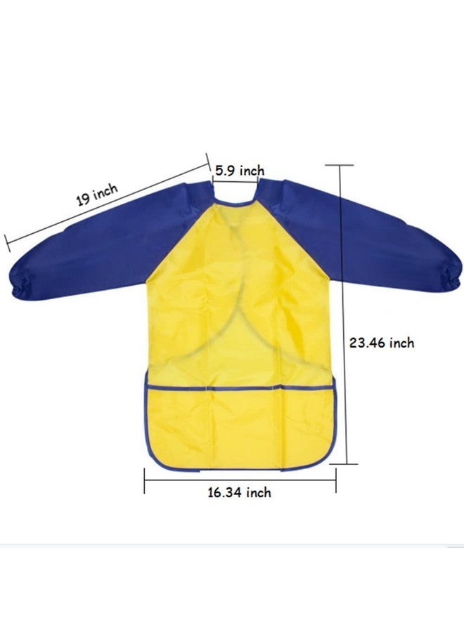 Cubaco Kids Painting Apron 2 Packs Waterproof Art Smocks For Child 38 Years Children Artist Apron With Long Sleeve And 3 Pockets - Image 3