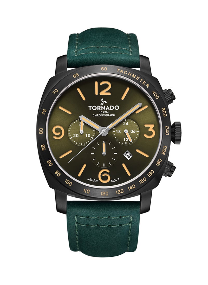TORNADO - ساعة كرونوغراف للرجال بمينا أخضر - T9102-BLHH - Image 1