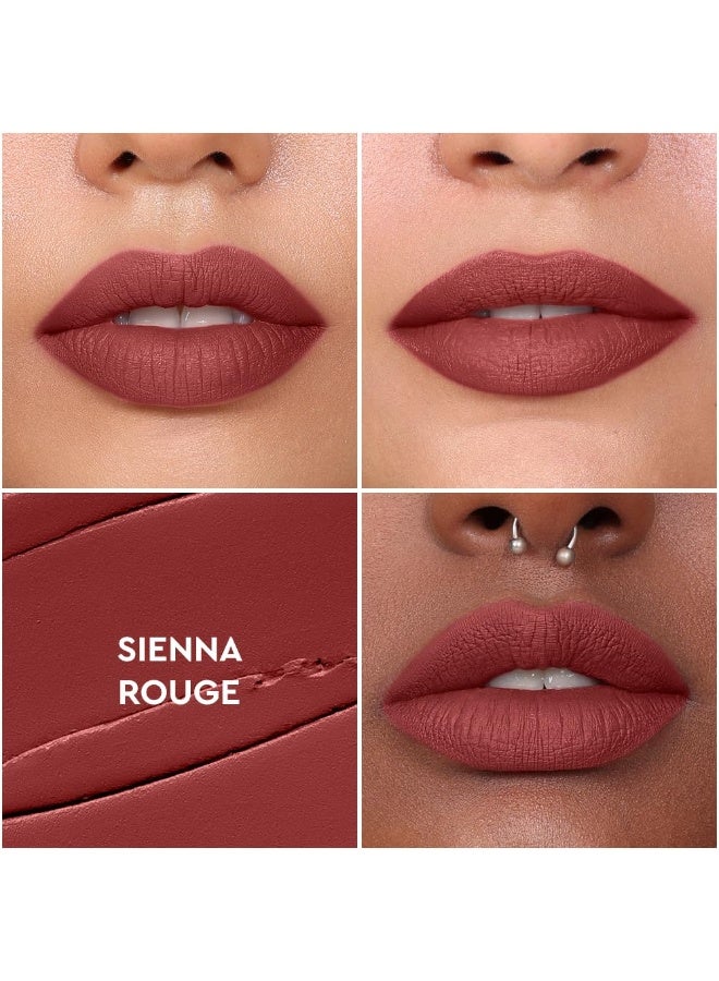 كيرو أحمر شفاه سائل غير لامع - Sienna Rouge، 5 مل | فائق التلوين، طويل الأمد، مرطب | مقاوم للماء، مقاوم للتلطخ، خفيف الوزن | غني بزيت الأفوكادو والمشمش - Image 3