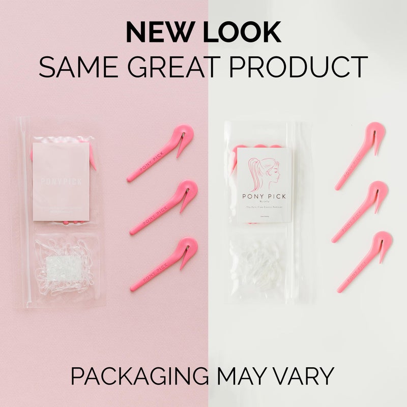 Pony Pick THE PONY PICK Hair Elastic Rubber Bands Cutter Tool – Easy To Use, Pain Free, No Hair Damage – Ponytail Cutter Tool for Kids & Toddlers (3 Packs of Pony Pick & 50 Clear Hair Elastics) - Image 2