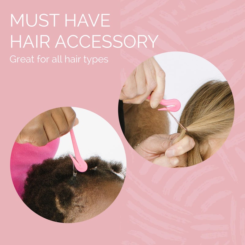 Pony Pick THE PONY PICK Hair Elastic Rubber Bands Cutter Tool – Easy To Use, Pain Free, No Hair Damage – Ponytail Cutter Tool for Kids & Toddlers (3 Packs of Pony Pick & 50 Clear Hair Elastics) - Image 4