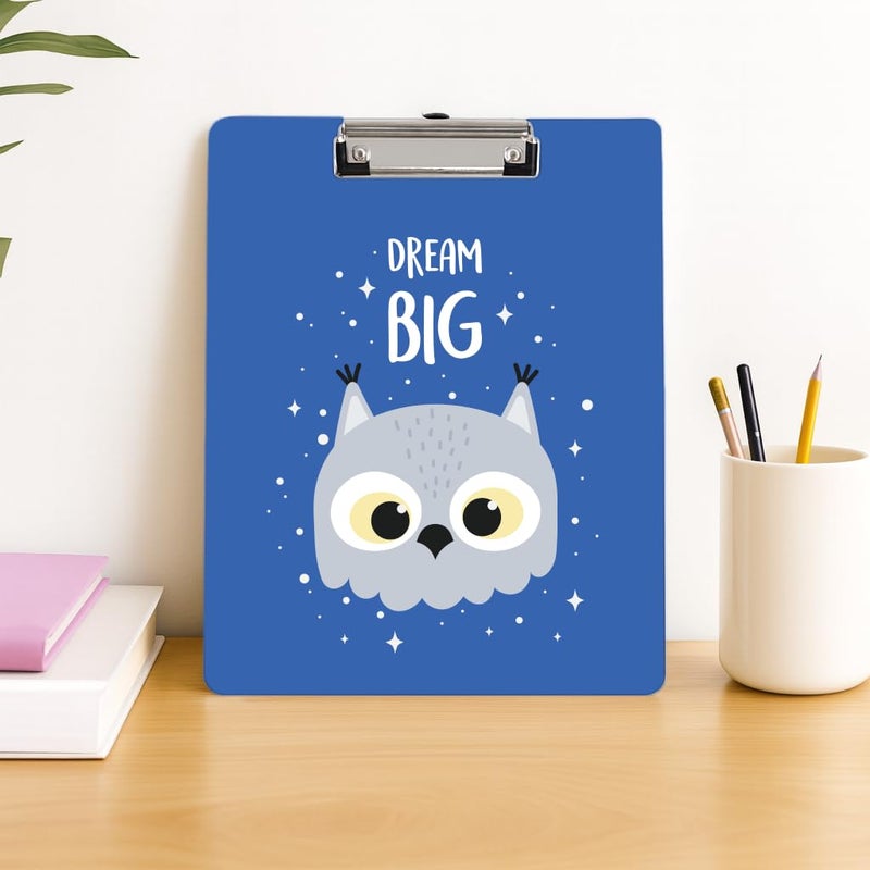 Articious لوحة رسم وكتابة واختبار مع مشبك (الحجم - 24x36 سم) متينة وخفيفة الوزن للمكتب والمدرسة والجامعة - بومة - Image 1