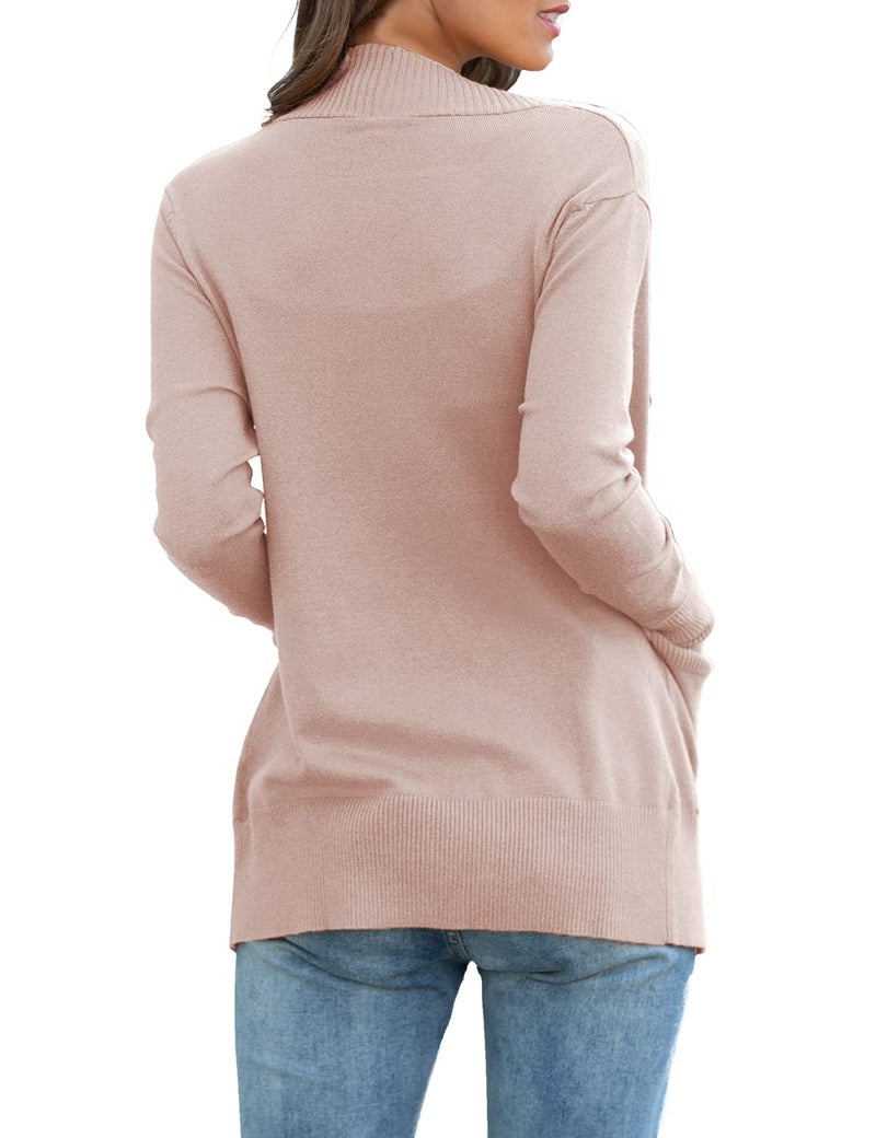 REDHOTYPE Women's Cardigans with Pockets Casual Open Front Lightweight Cardigans for Women, Light Pink, M - Image 3
