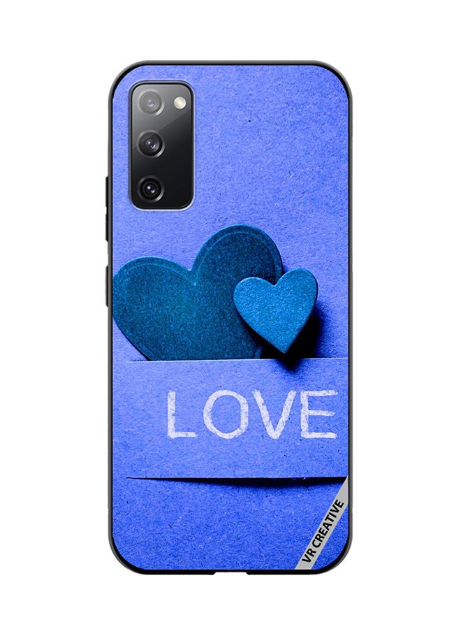 VR CREATIVE Protective Case Cover For Samsung Galaxy S20 FE 5G Blue Love heart Design Multicolour - Image 1