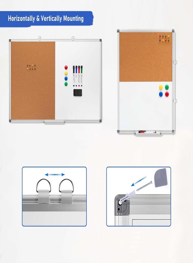 Comix Cork Board Magnetic Dry Erase Board Combo, 36 x 24 Inches Whiteboard and Bulletin Board Combination, Aluminum Frame Vision Board with Dry Erase Markers, Magnets, Push Pins - Image 4