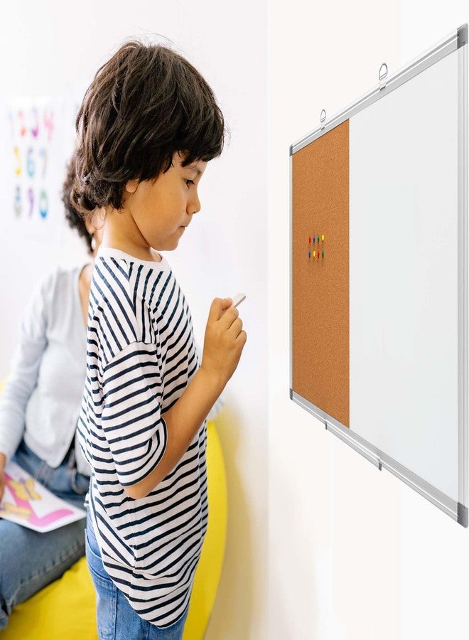 Comix Cork Board Magnetic Dry Erase Board Combo, 36 x 24 Inches Whiteboard and Bulletin Board Combination, Aluminum Frame Vision Board with Dry Erase Markers, Magnets, Push Pins - Image 5