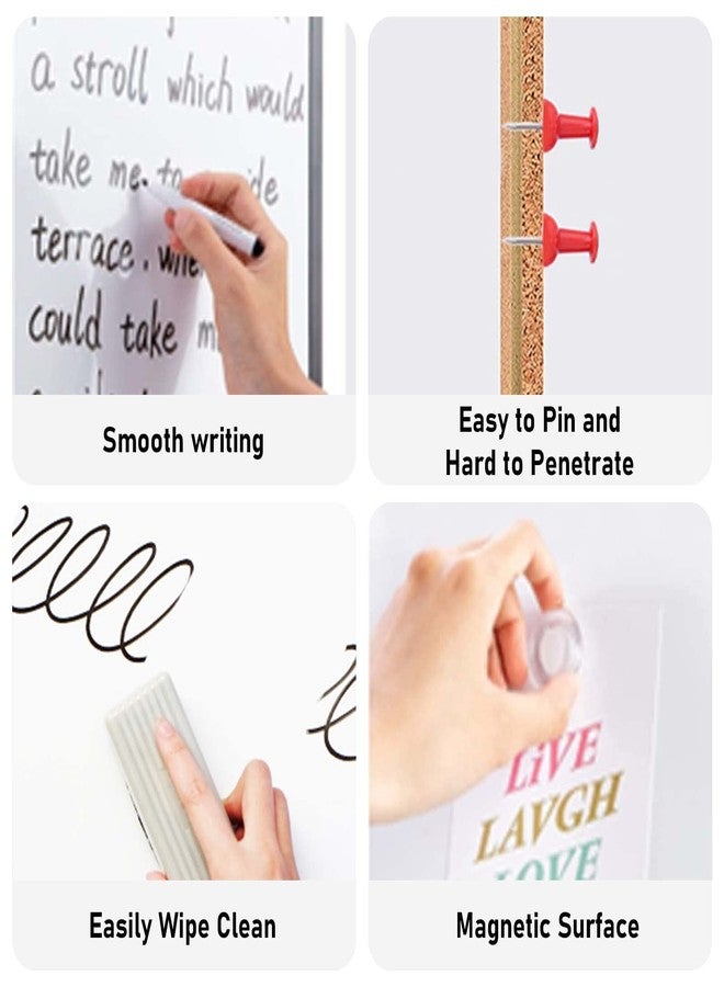 Comix Cork Board Magnetic Dry Erase Board Combo, 36 x 24 Inches Whiteboard and Bulletin Board Combination, Aluminum Frame Vision Board with Dry Erase Markers, Magnets, Push Pins - Image 3