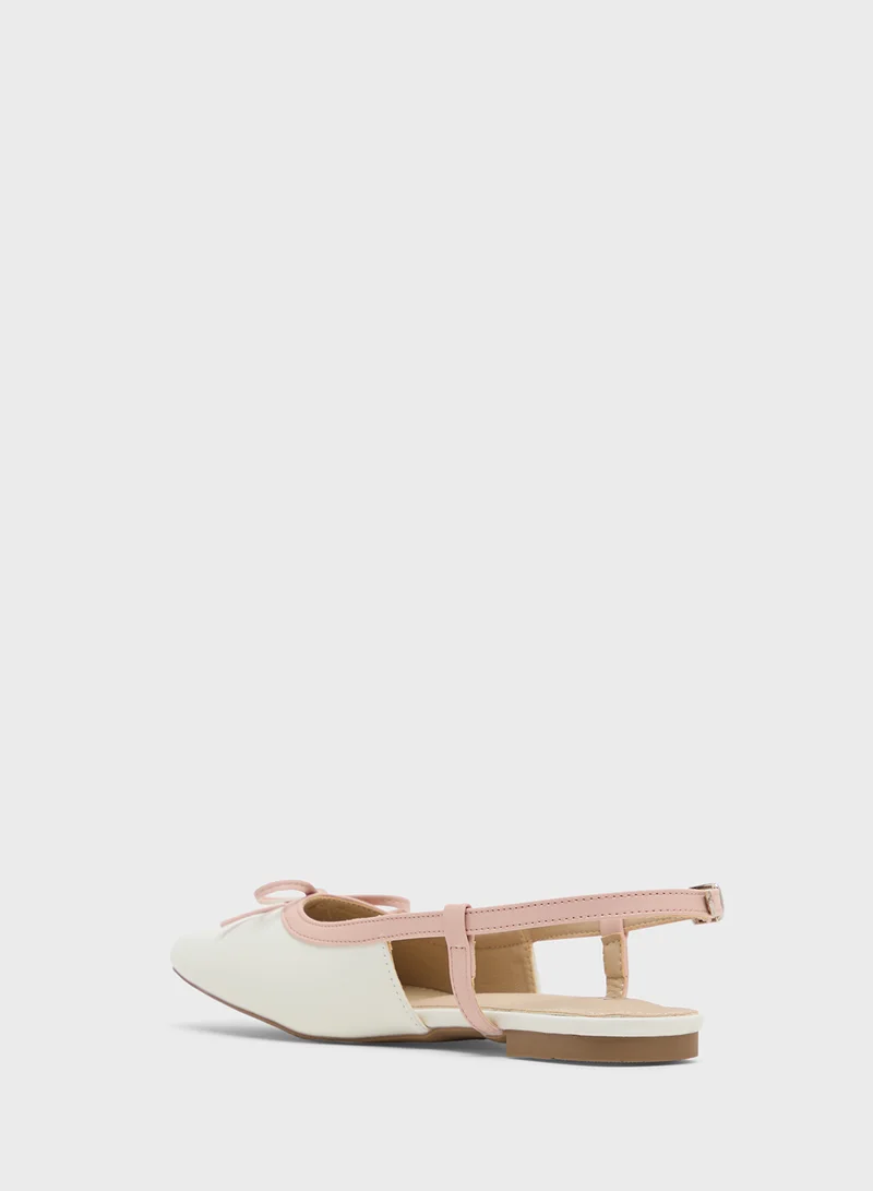 Ginger Sling Back Ballerina Flat With Bow
