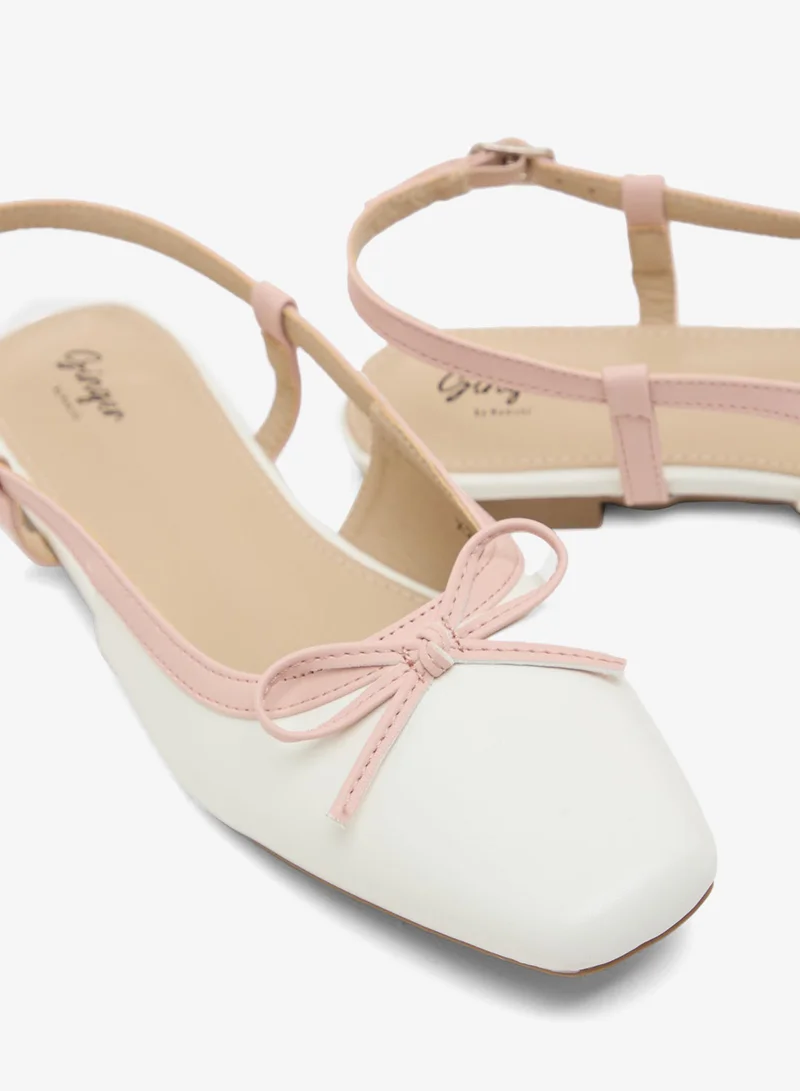 Ginger Sling Back Ballerina Flat With Bow