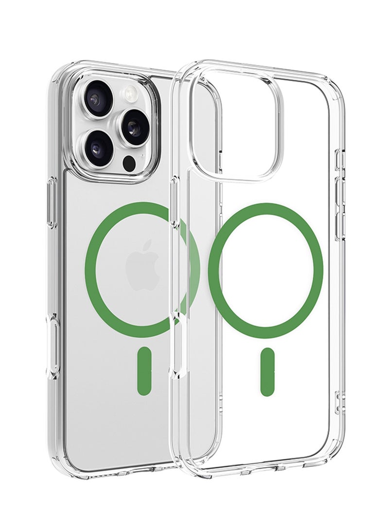 DVICED Magsafe iPhone 16 Pro Max Case Clear - Green - Image 1