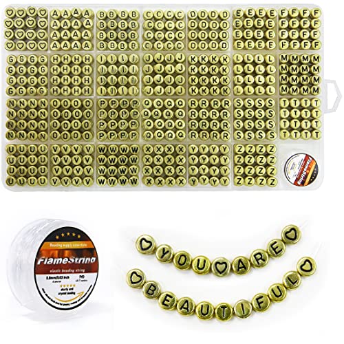 Eppingwin 1400 pcs Letter Beads, 4x7 mm Beads, Beads for Jewelry Making, Beads for Bracelet Making, Alphabet Beads, in 28 Grid Box (7 Colors) - Image 1