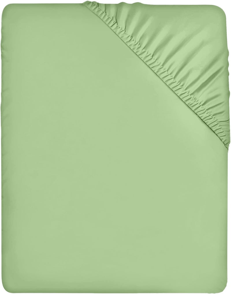 Utopia Bedding Fitted Sheet King Sage  Deep Pocket 14 inch 35 cm  Easy Care  Soft Brushed Microfibre Fabric  Shrinkage and Fade Resistant  Bottom Sheet