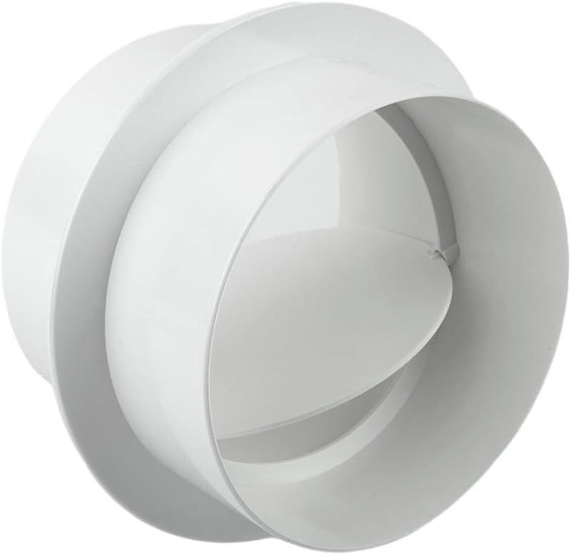 White PVC Backdraft Damper Check Valve 110mm for Bathroom Kitchen Exhaust Fan - Image 3