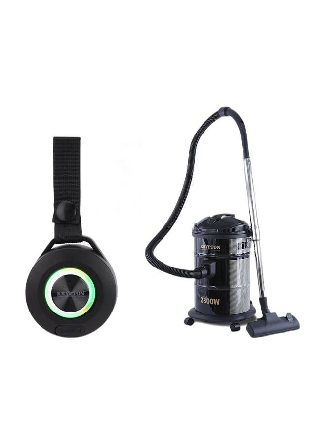 KRYPTON Drum Vacuum Cleaner + Portable Travel Speaker Combo | 21L Dust Bag, Powerful Suction & Air Blowing Function | Rechargeable LED Light Speaker with Type-C Charging & TWS Connection | 2 Years Warranty - Image 1