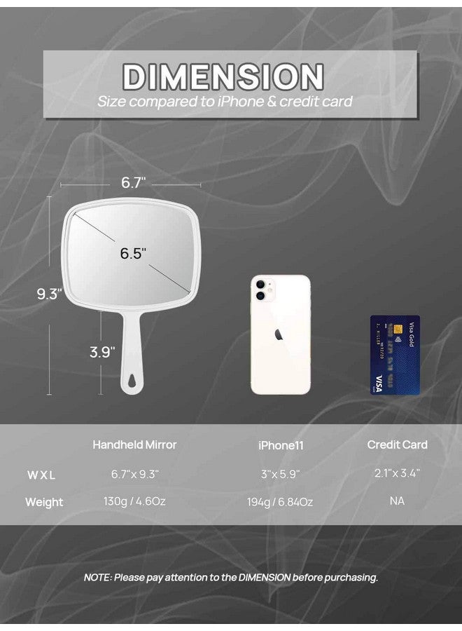 OMIRO Hand Mirror Handheld Mirror With Handle American White  - Image 3