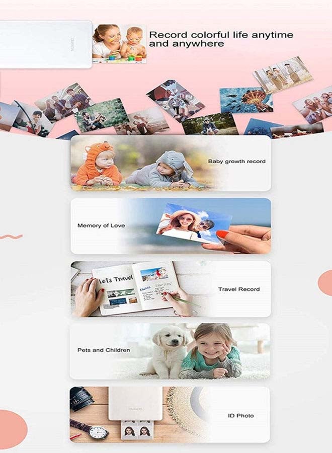 HUAWEI Mini Pocket  Portable Photo Printer White - Image 4