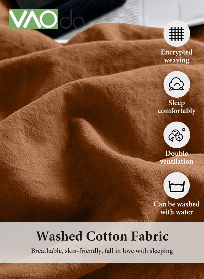 فاو دو مجموعة ملاءات سرير 4 قطع، من الألياف الدقيقة الناعمة - مجموعة لحاف مقاومة للانكماش والبهتان، مجموعة مفروشات سرير صديقة للبشرة، تشمل ملاءة سرير مجهزة وغطاء لحاف ووسادتين مقاس 200*230 سم - Image 5