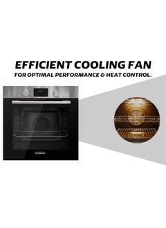 GeneralGold General Gold 60cm Electric Built-In Oven, 7 Cooking Functions, Double Glass Door, 60x60 cm Heavy Duty Integrated Wall Oven with Rotisserie, Cooling Fan, for Baking, Grilling, Roasting  - Image 4