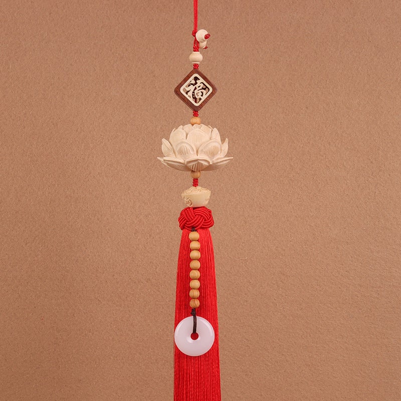 Creative Lotus Car Pendant Charm Big Red 