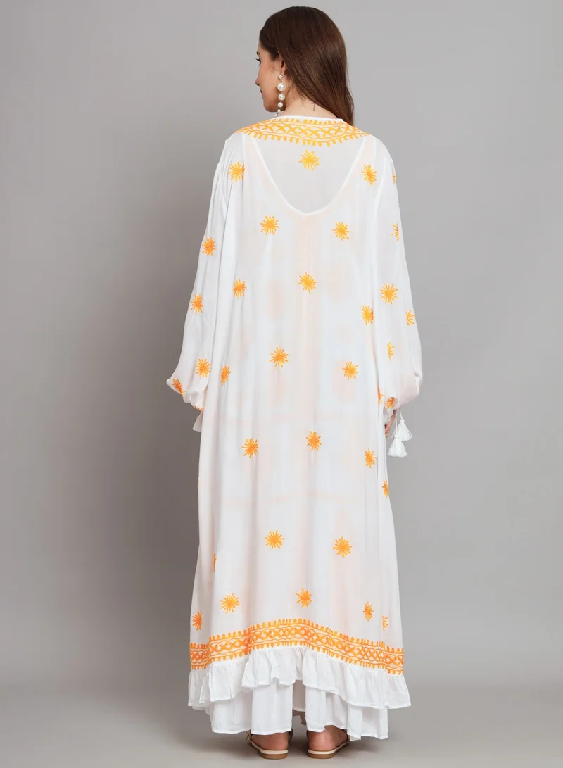 Alaya Hand Embroidered Chikankari Modal Kaftan-AL3605