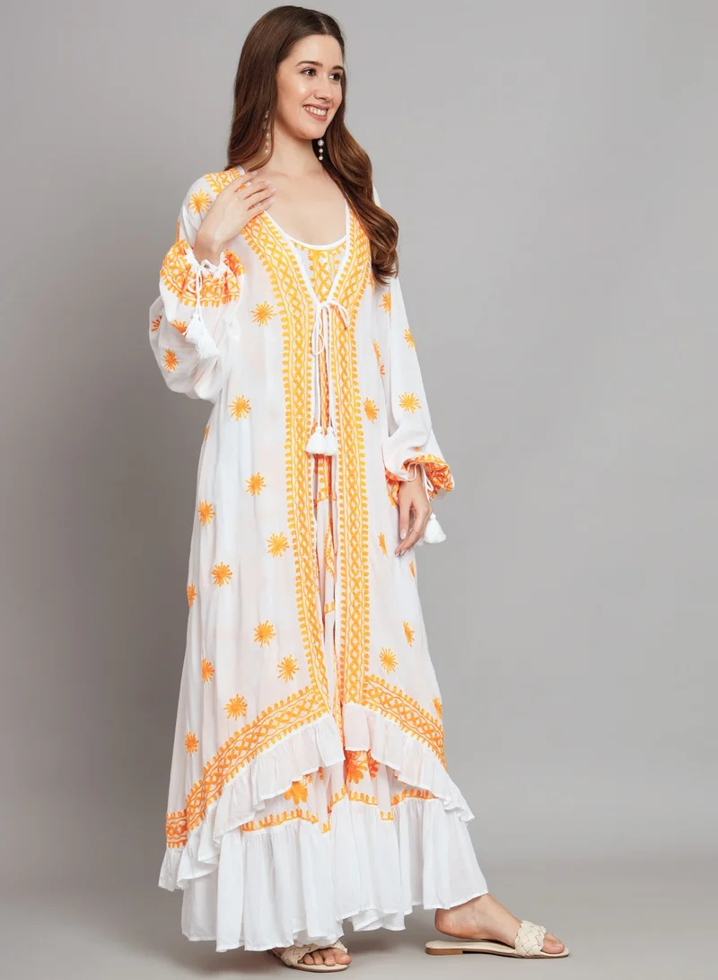 Alaya Hand Embroidered Chikankari Modal Kaftan-AL3605