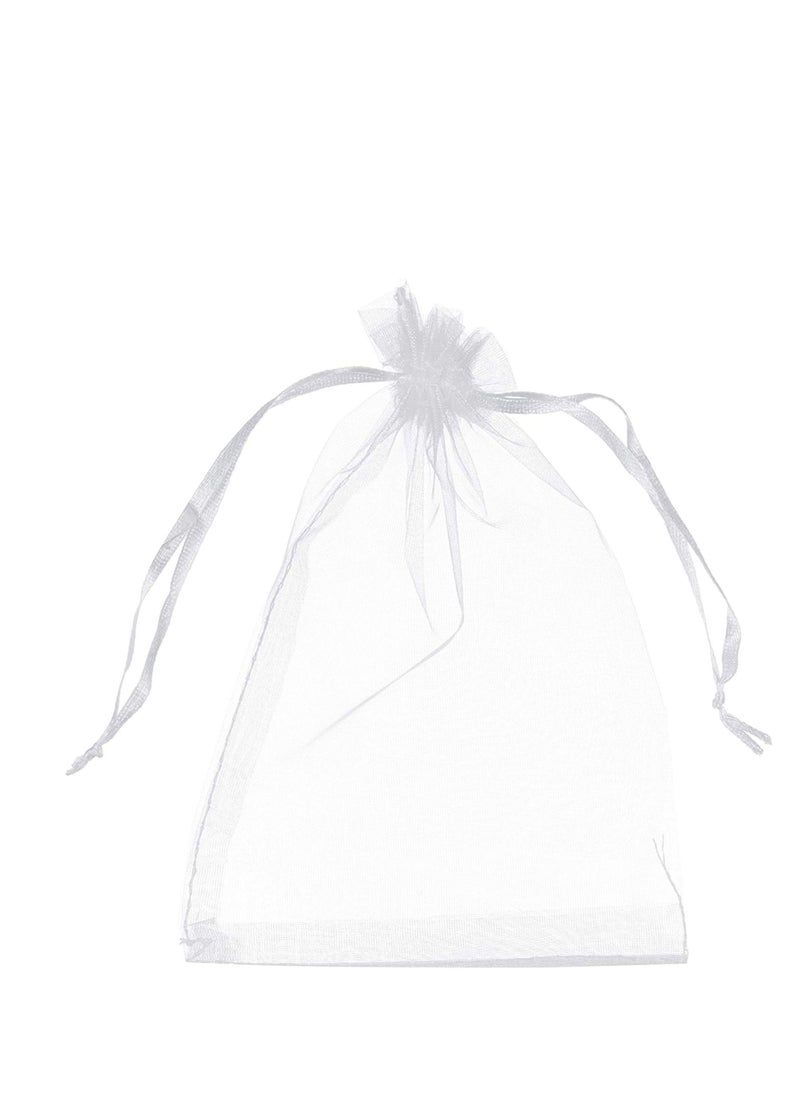 MARKQ [100 Pieces] White Organza Bags with Drawstrings - [9x12cm] Organza Goody Bags and Gift Pouches for Jewelry, Candy & Party Favors  - Image 4
