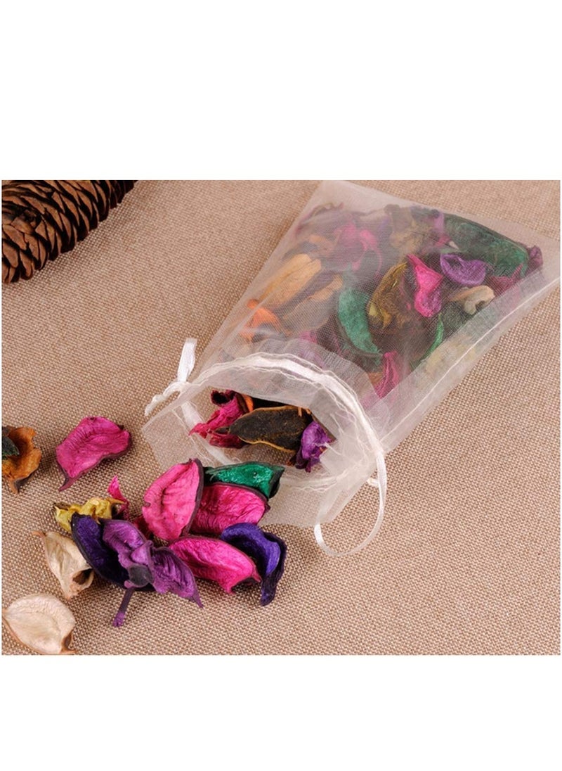 MARKQ [100 Pieces] White Organza Bags with Drawstrings - [9x12cm] Organza Goody Bags and Gift Pouches for Jewelry, Candy & Party Favors  - Image 5