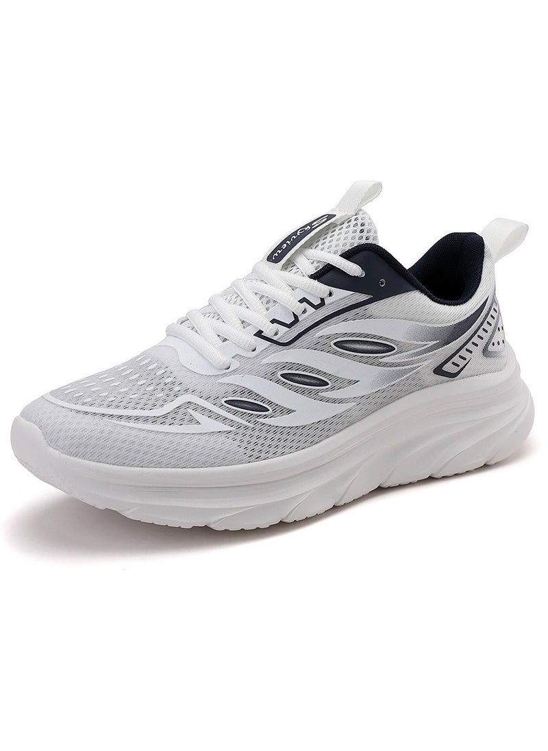 Sky View Athlesiure Men Running Shoes Men Casual Breathable Walking Shoes Sport Athletic Sneakers Gym Tennis Slip On Comfortable Lightweight Shoes White Blue  - Image 1