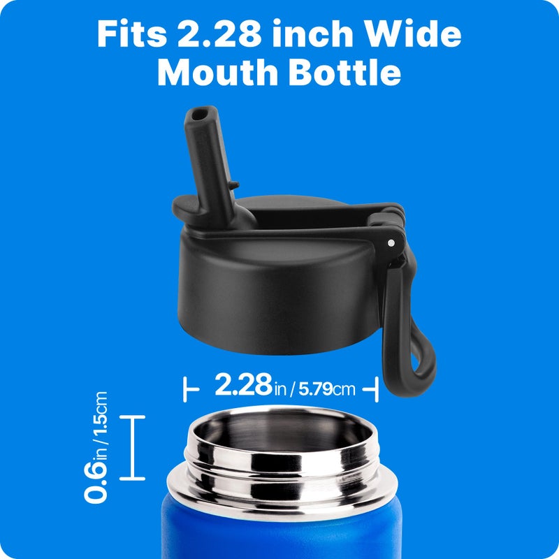 Bluwing Straw Lid for Hydro Flask Wide Mouth 12-64oz, Replacement Lid With Straw for Hydroflask, Iron Flask, Thermoflask, koodee Wide Mouth Bottles - Image 5