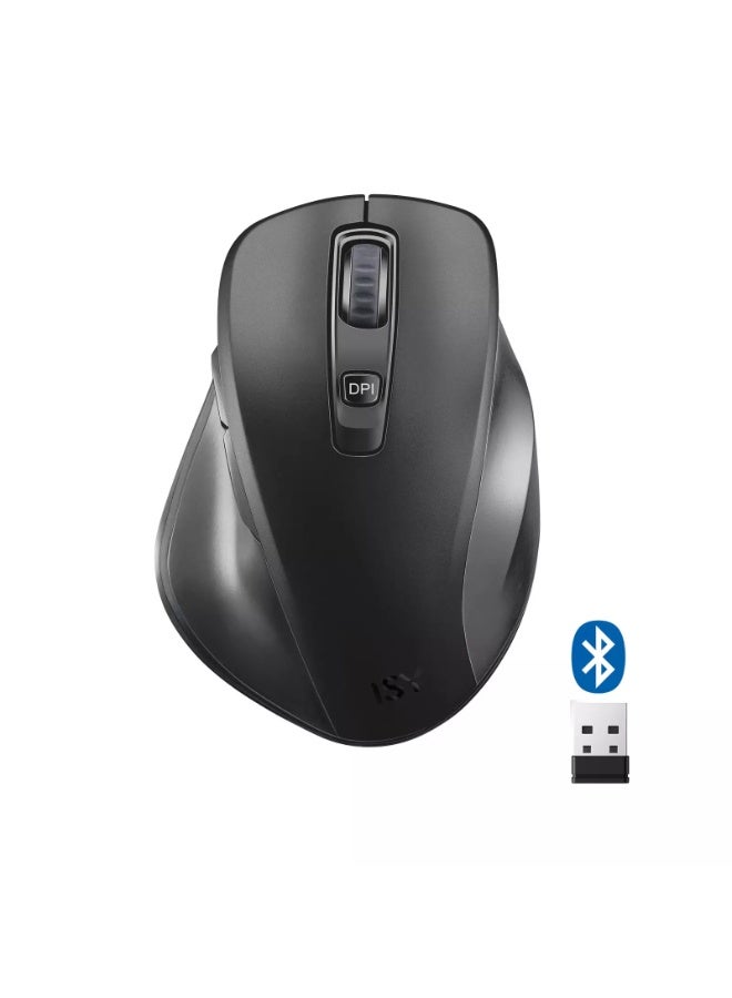 ISY IBM-2000 Dual Mode Wireless Mouse – Bluetooth & 2.4GHz Rechargeable Mouse, Silent Clicks, 1600 DPI, Ergonomic Design - Image 1