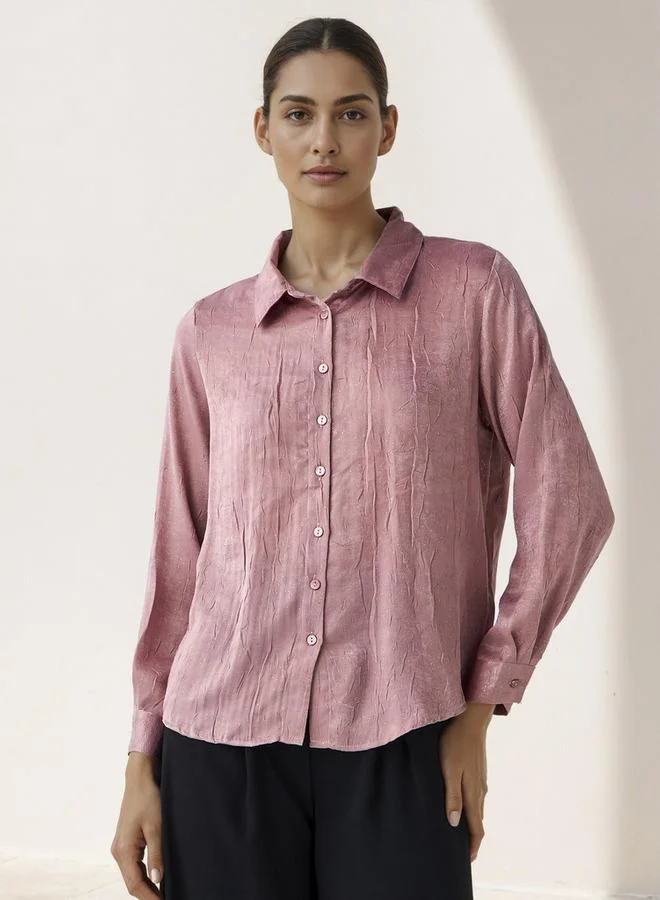 سبلاش فيڤ قميص فيسكوز بقصة عادية بياقة