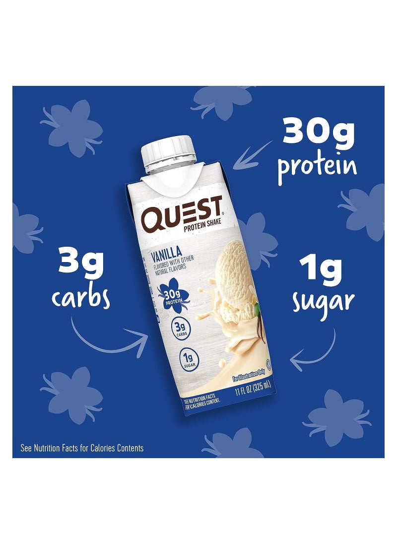 QUEST NUTRITION - Quest Nutrition Vanilla Protein Shake, High protein, Low Carb, Gluten Free, Keto Friendly, 12 pieces - Image 1