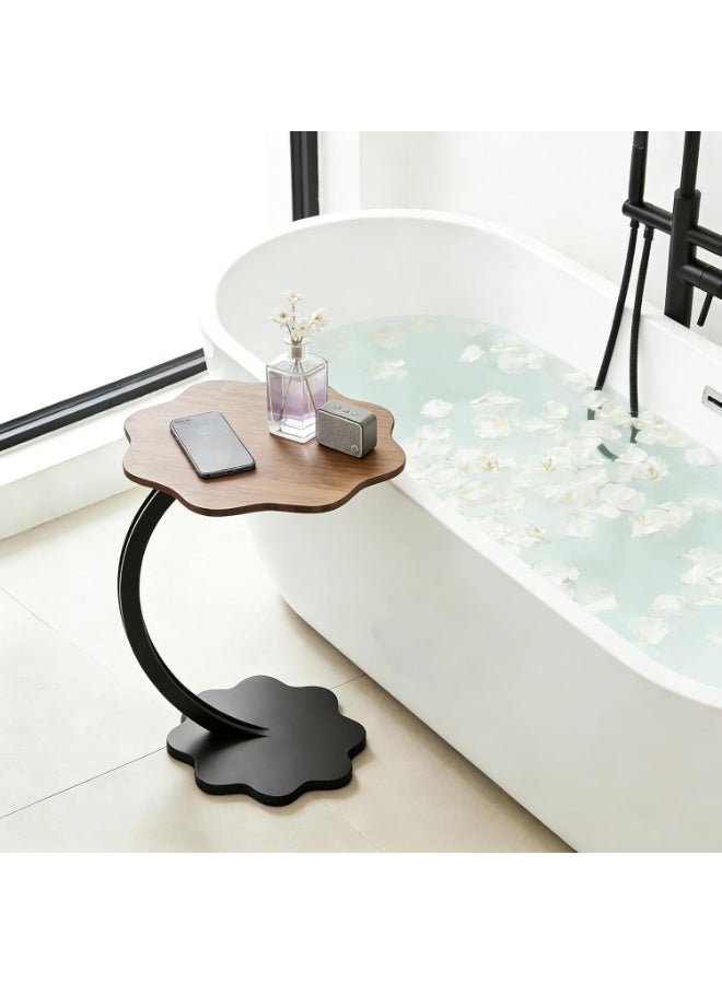 DubaiGallery Modern C End Table for Couch, Marble Look Top, Space-Saving Sofa Side Table - Image 5