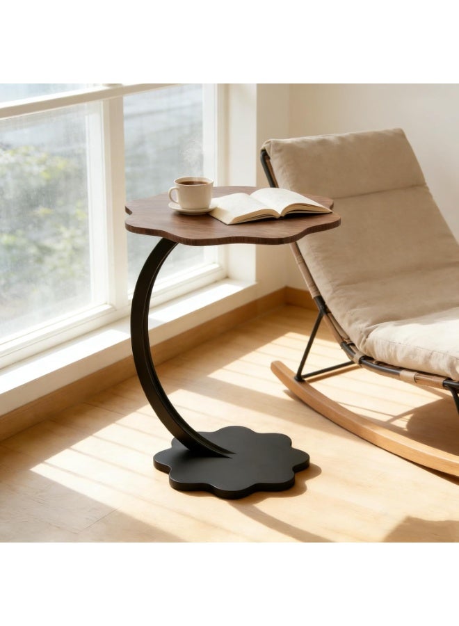 DubaiGallery Modern C End Table for Couch, Marble Look Top, Space-Saving Sofa Side Table - Image 2