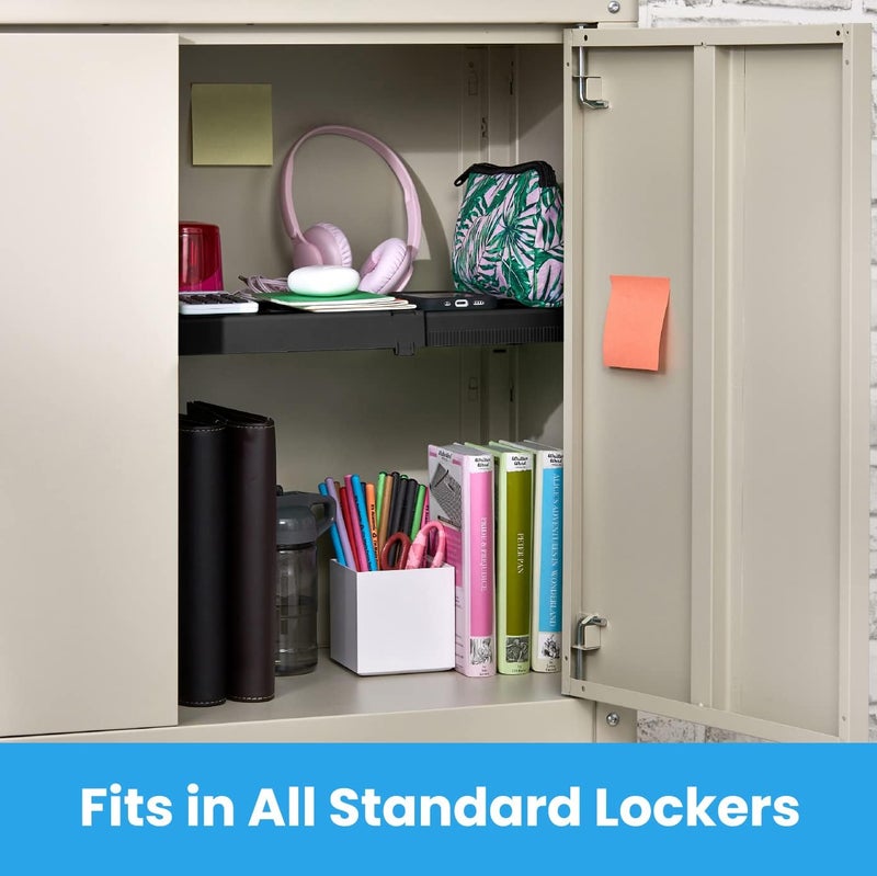 LockerMate AdjustAShelf Locker Shelf Easy to Use Extends to Fit Your Locker Black - Image 5