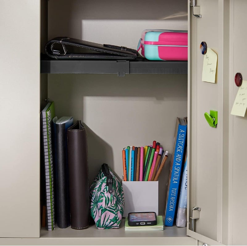 LockerMate AdjustAShelf Locker Shelf Easy to Use Extends to Fit Your Locker Black - Image 2
