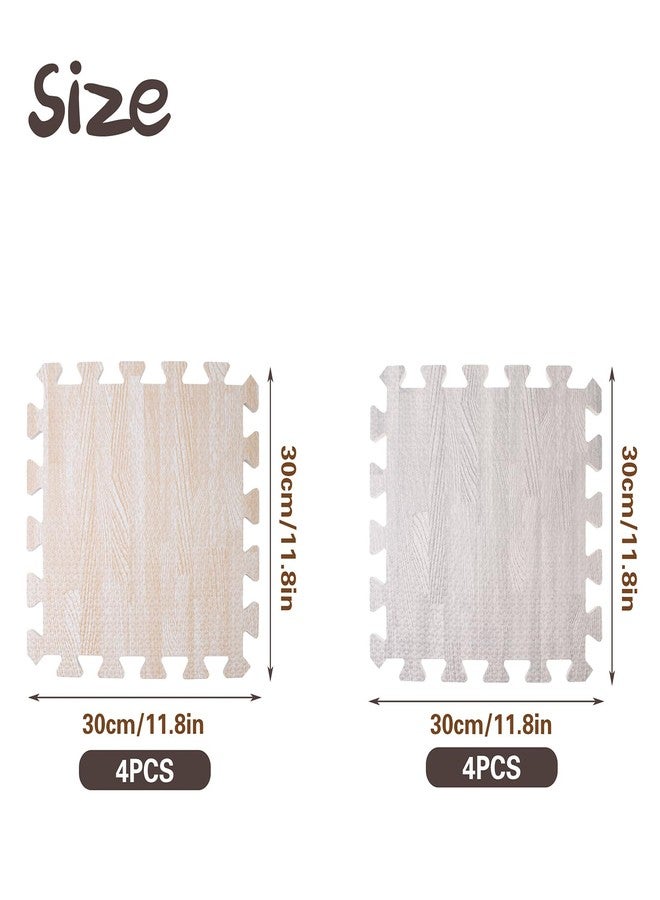 هيو 8 قطع من وسادات السجاد المتشابكة العازلة للصوت، مقاس 11.8 × 11.8 × 0.4 بوصة، وسادات سجاد مانعة للانزلاق، حصيرة سجاد إسفنجية لتقليل الضوضاء، حشوة سجاد متشابكة تحمي وتضيف راحة للأرضيات الخشبية الصلبة - Image 2