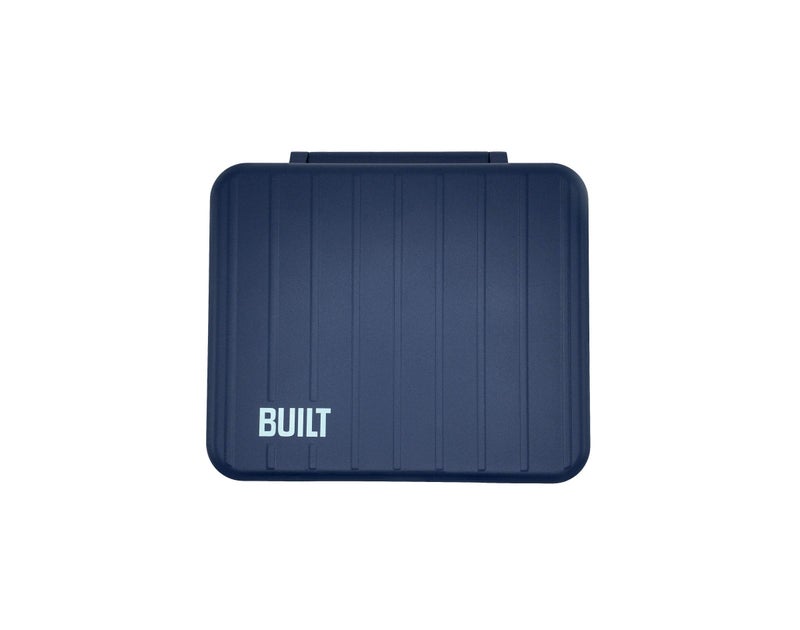 Built BUILT Microwave Safe Leak-Resistant 3-Compartment Bento-Style Lunch Box with Utensils and Dressing Container Poseidon Blue 5269835  - Image 2
