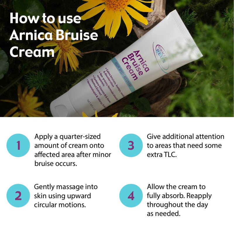 Miracle Plus Arnica Cream Bruise Relief Lotion For Bruising And Swelling On Skin | Arnica Montana Extra Strength Vitamin K Cream | Skin Care Body & Face Moisturizer With Horse Chestnut, 11.75 Fl Oz - Image 4