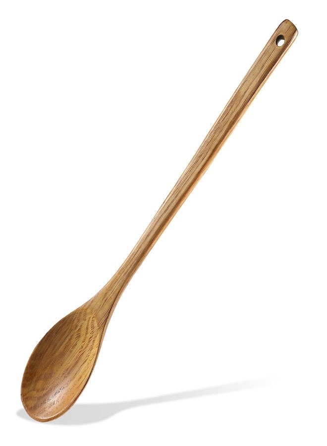 Eldraqth Wooden Cooking Spoons, 16.5 Inch Long Handle Wooden Cooking Spoon Mixing Spoons Non Scratch Long Tasting Stirring Spoon for Nonstick Cookware - Image 1