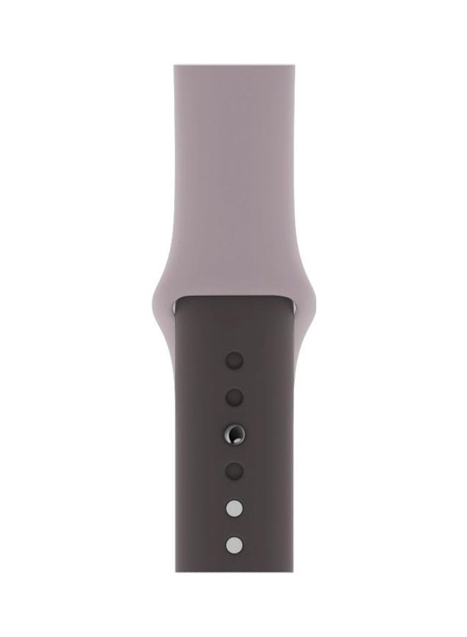 NIBEMINENT Double Colors Silicone Watch Band for Apple Series 3/2/1 38mm Light Grey - Image 2