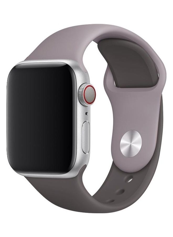 NIBEMINENT Double Colors Silicone Watch Band for Apple Series 3/2/1 38mm Light Grey - Image 1