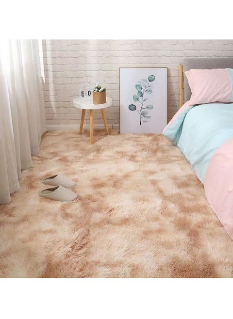 Modern Wool Fluffy Floor Mat Carpet with Anti slip High Pile Bottom with Upgraded Foam (Size 120×160CM), Rectangle