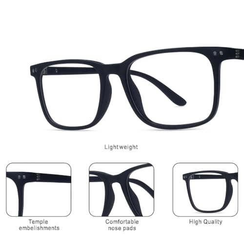 RAYBLOC Pack of 2 UV Protection Glasses Blue Cut Blocking Harmful Rays Glasses for Men & Women Zero Power Computer Specs Eye Protection Lightweight Frame with Case & Cleaning Cloth - Image 4