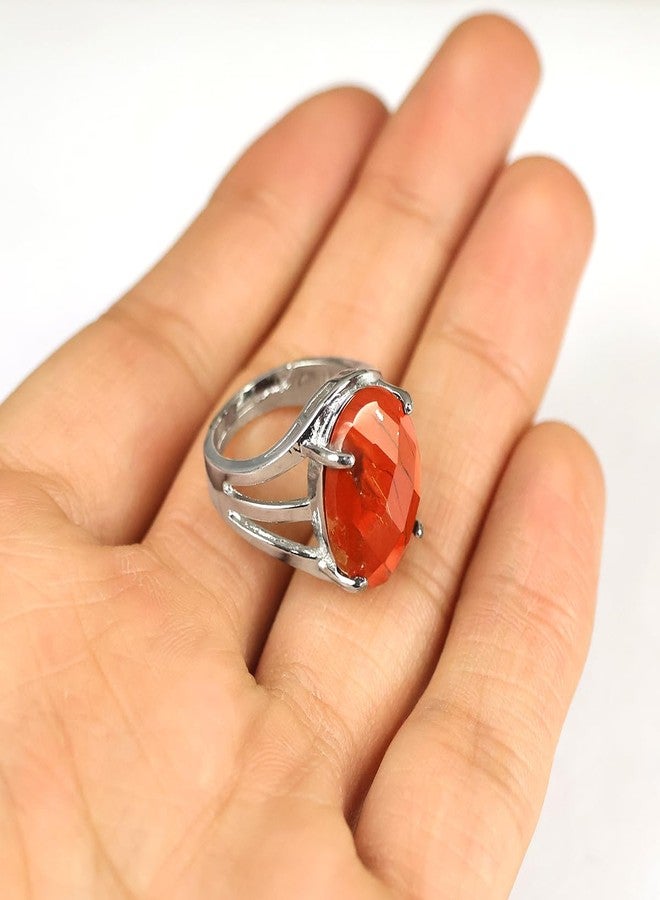 Crystu Adjustable Red Jasper Gemstone Ring for Unisex Stone | Charged by Reiki Grandmaster & Vastu Expert - Image 5