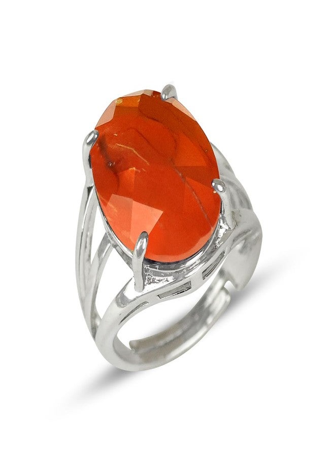 Crystu Adjustable Red Jasper Gemstone Ring for Unisex Stone | Charged by Reiki Grandmaster & Vastu Expert - Image 1